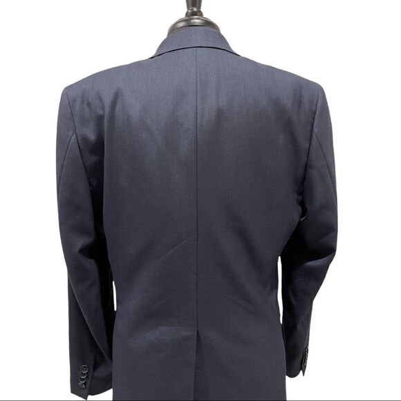 Theory Navy Wool Blend Two-Button Blazer Jacket Size 40R Men’s Suit Coat - Picture 7 of 15